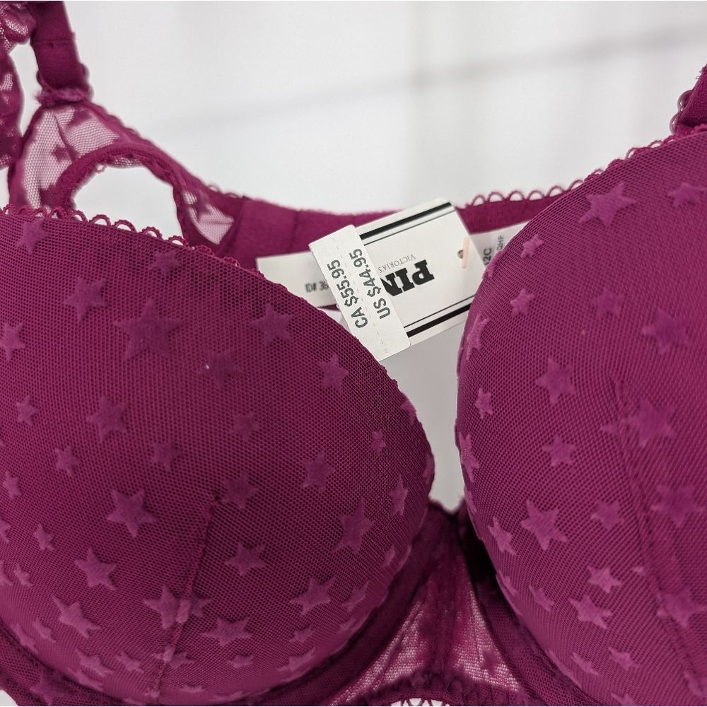 PINK Victoria's Secret Starry Magenta Bra - Picture 5 of 6